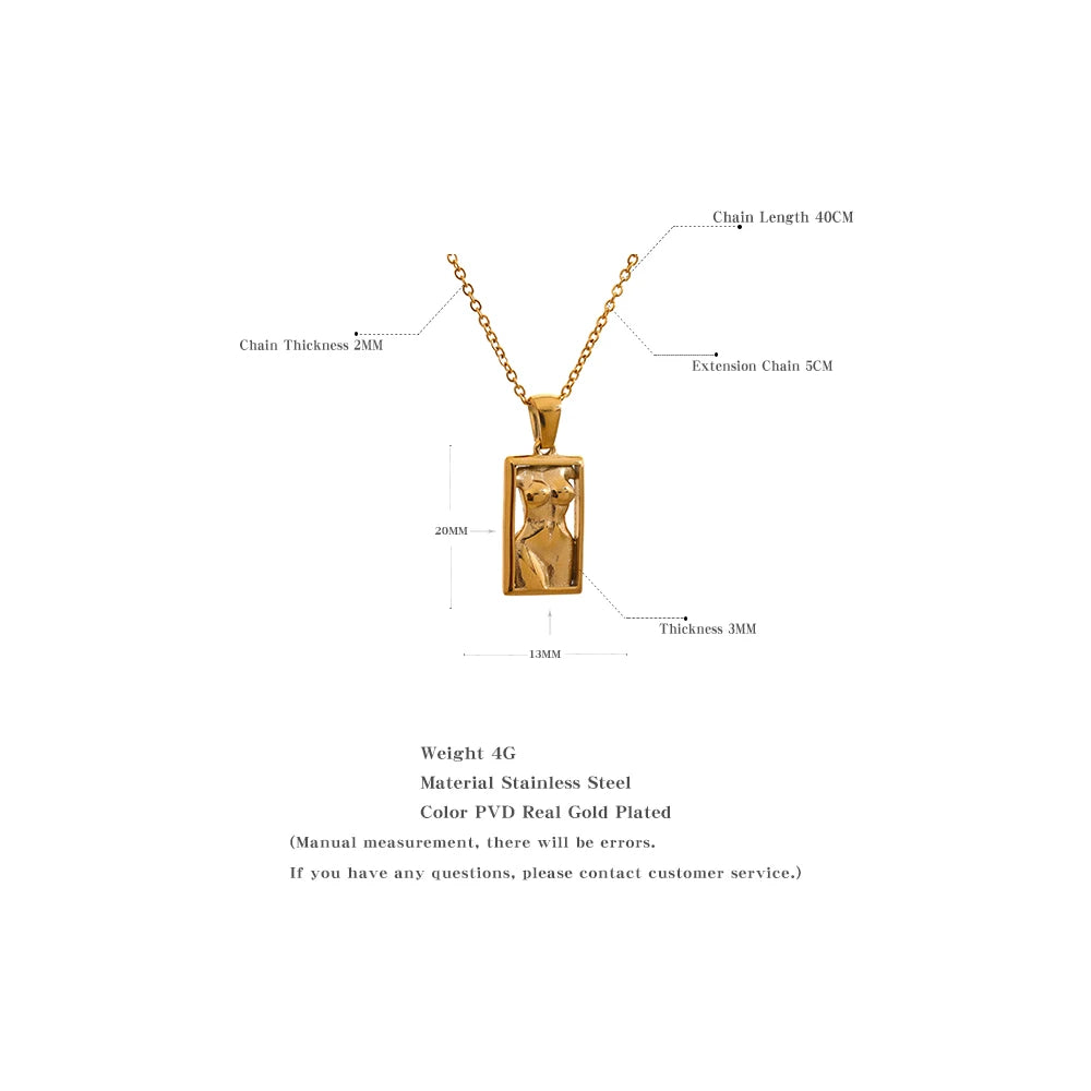 Body Square Pendants Necklace