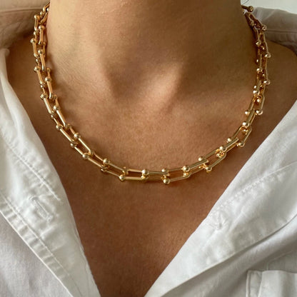 Bold Chain Necklace Gold/Silver Thick Claviccle Chain Choker