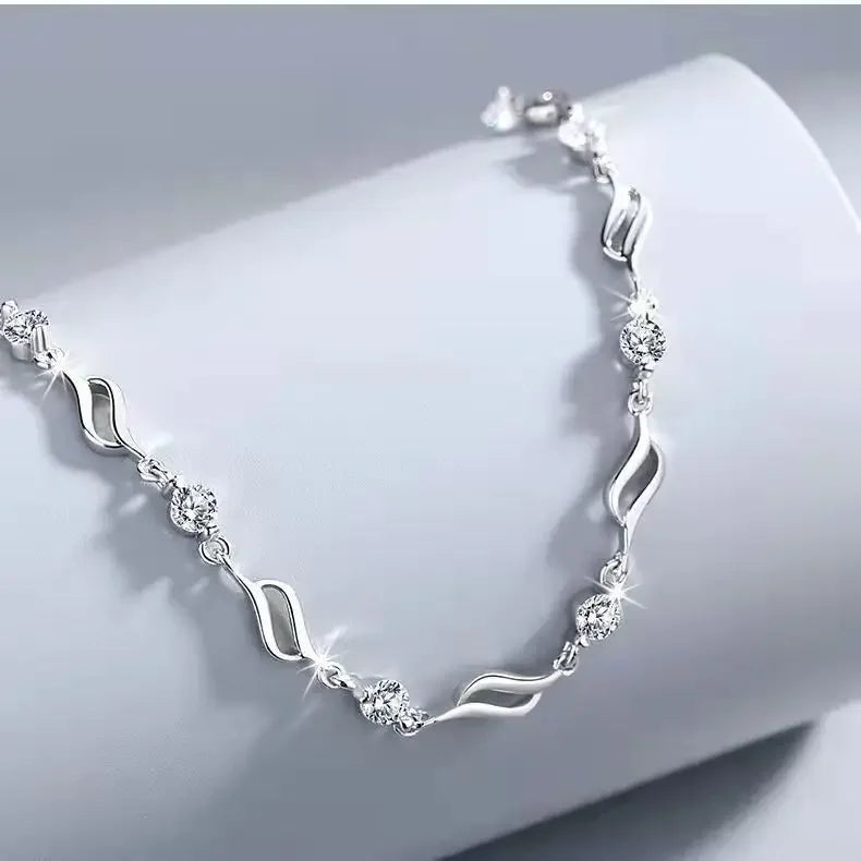 Heart Shaped Sterling Silver Bracelet