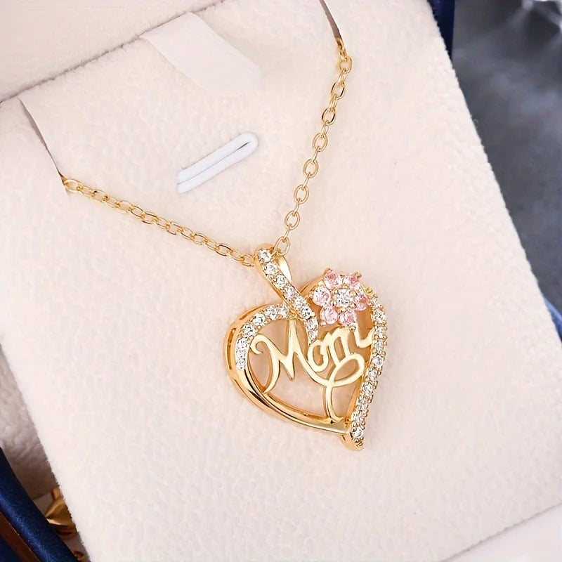 Mom Heart Pendant Necklace