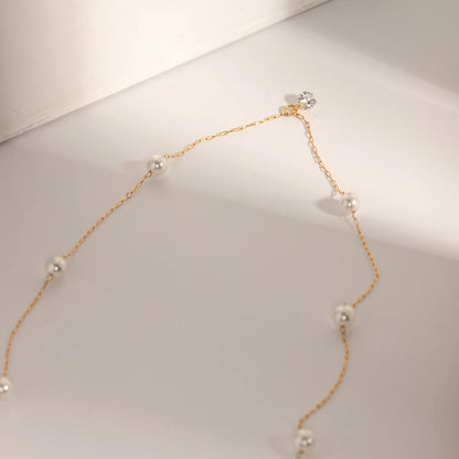 Exquisite Pearl Zircons Necklace