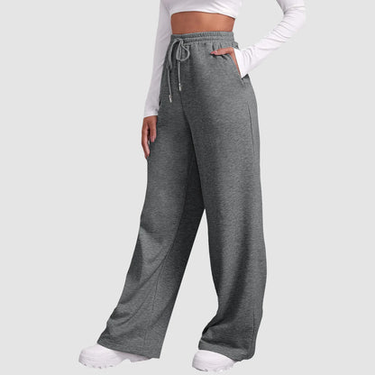 Fleece Lined Sweatpants Straight Pants Bottom